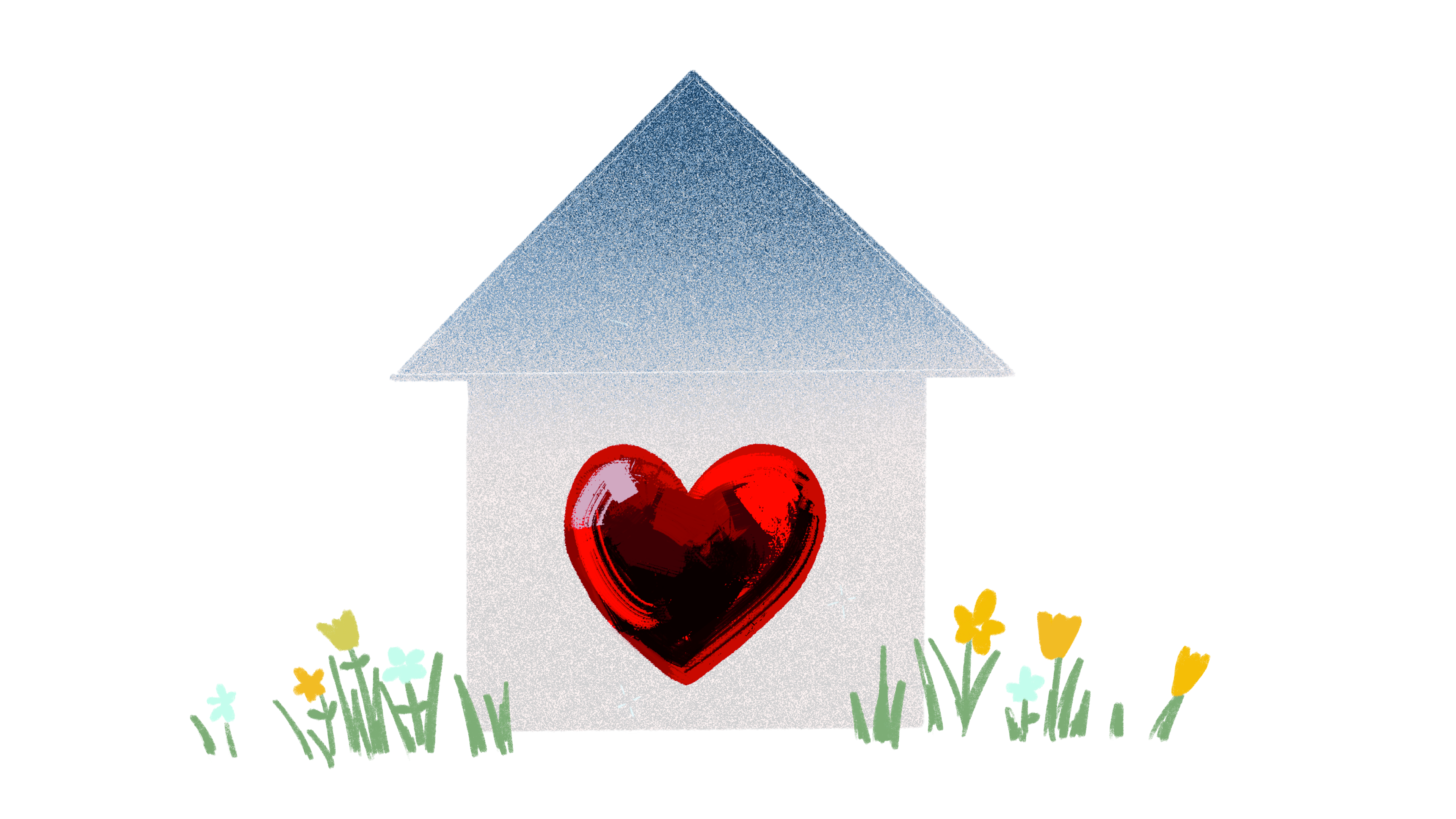 Heart with house illustration