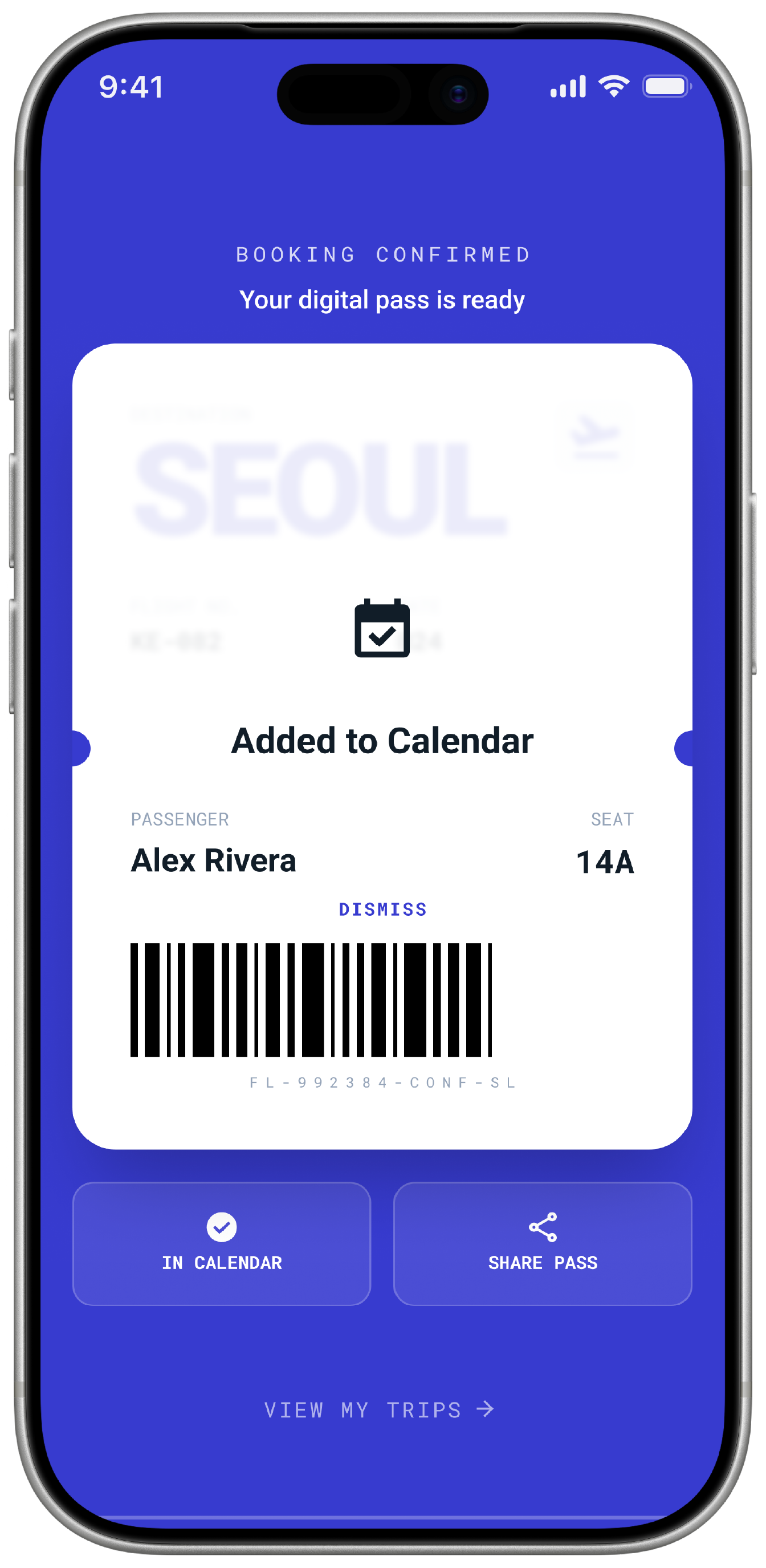 Calendar confirmation