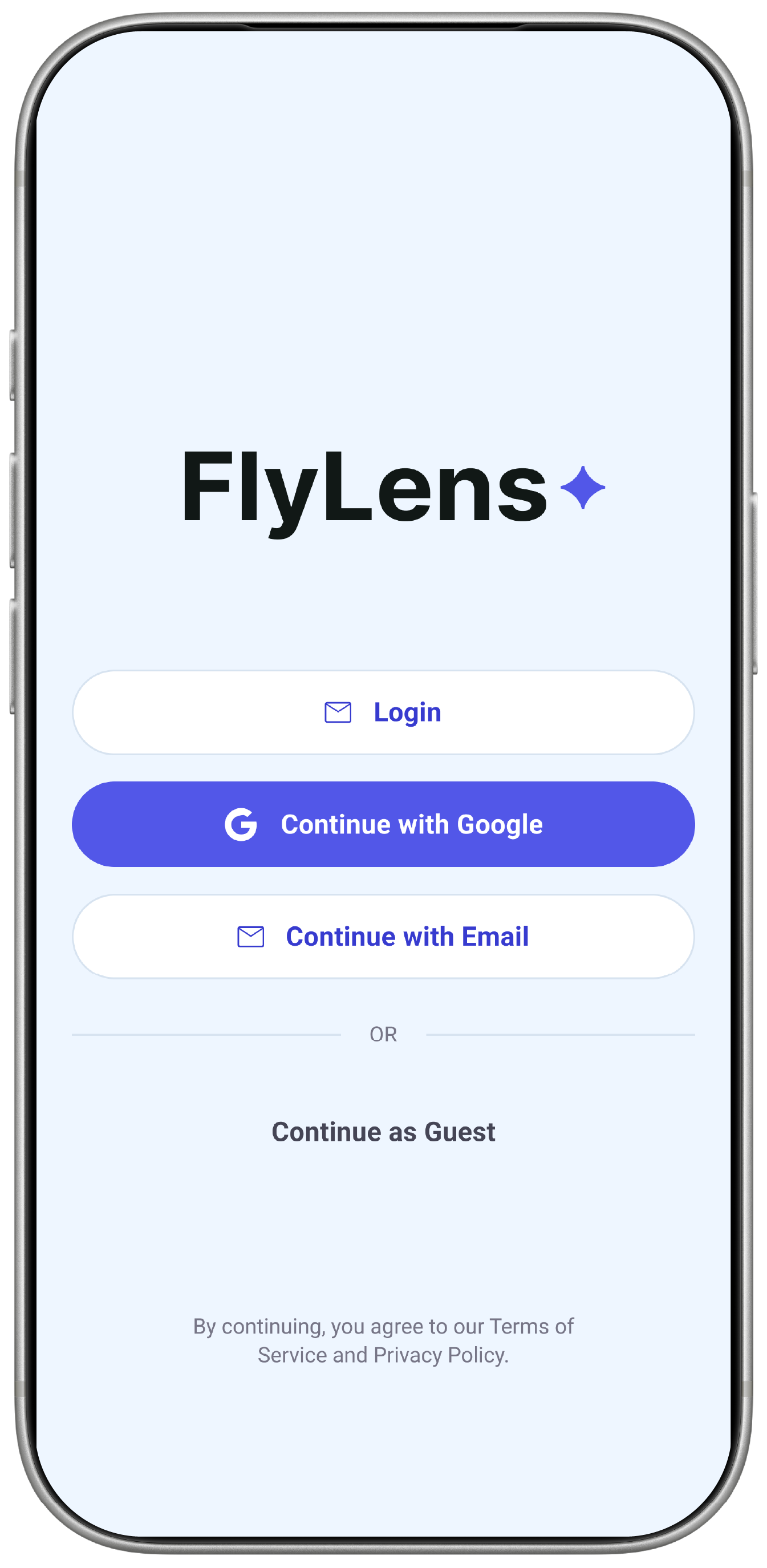 Login screen